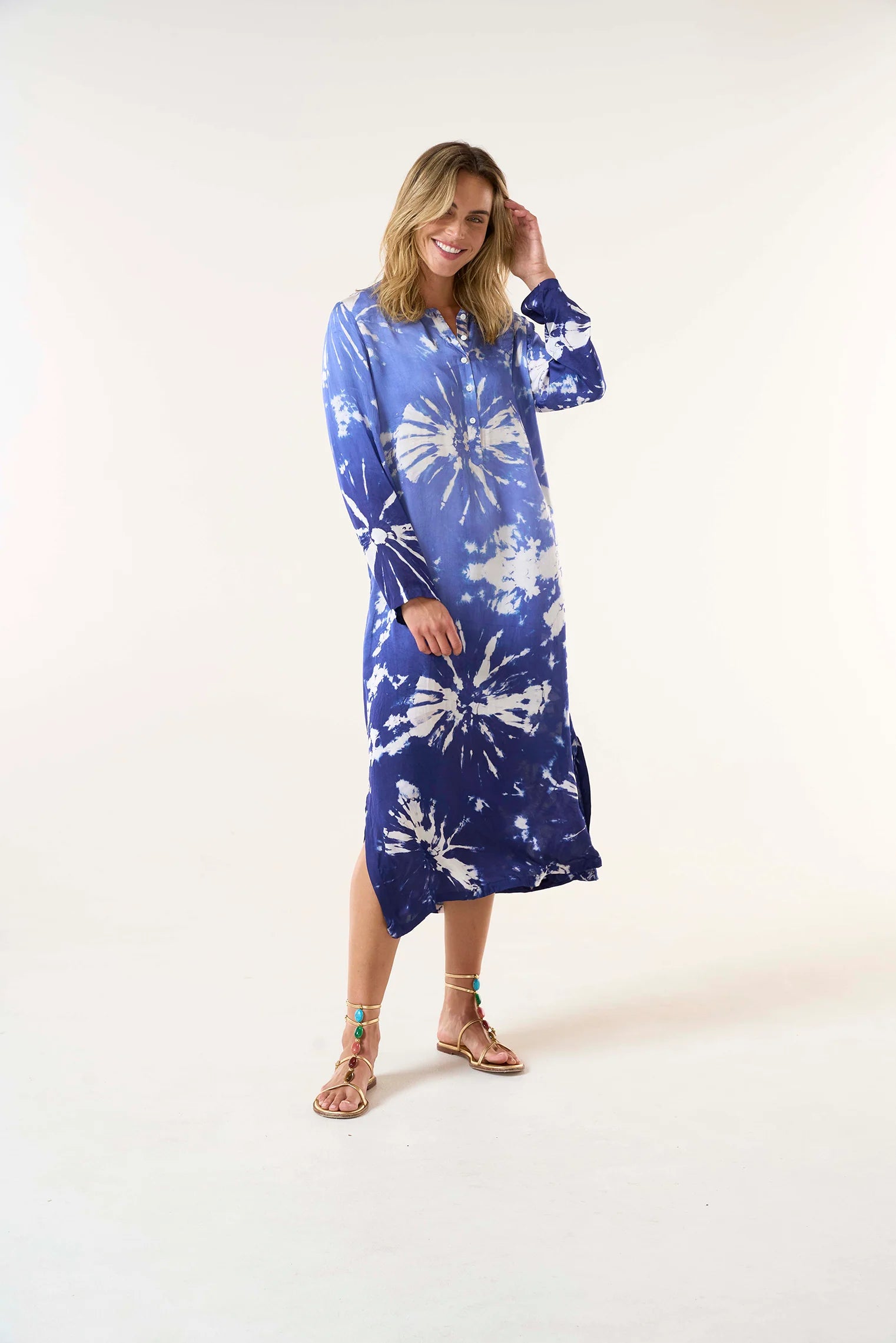 VESTIDO LLEW MAXI MARRAKESH INDIGO