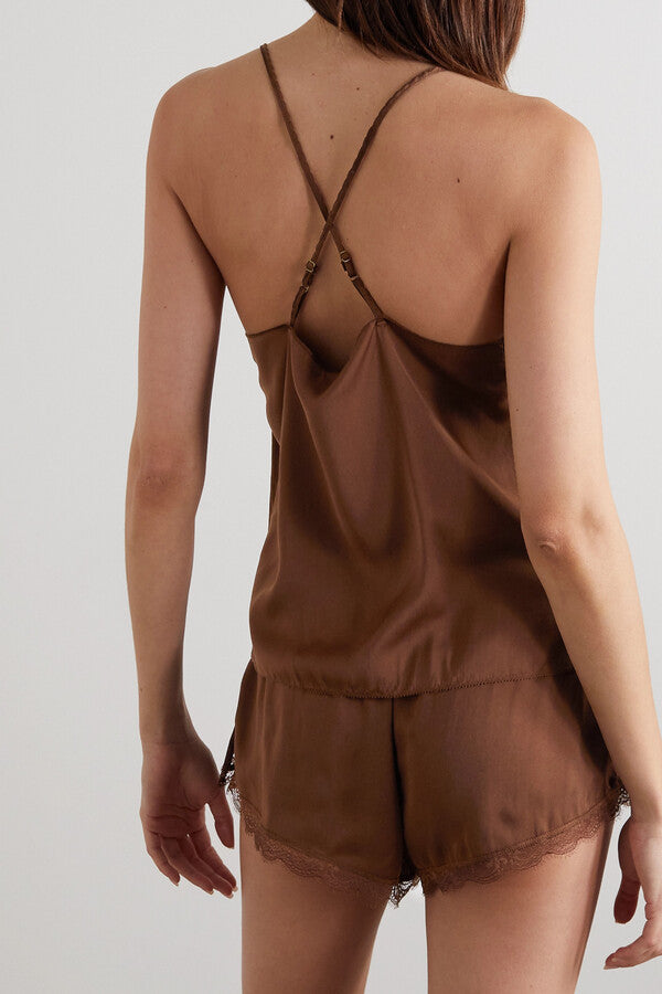 ELEGANTE TOP DE CAMISOLA PANDORA DARK BROWN